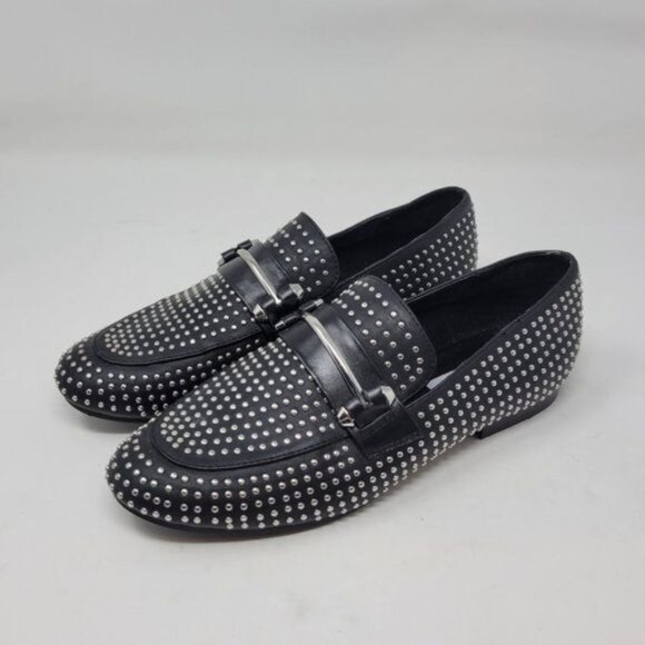 Steve Madden Kast Studded Loafer Flat Black Silver - Picture 9 of 9